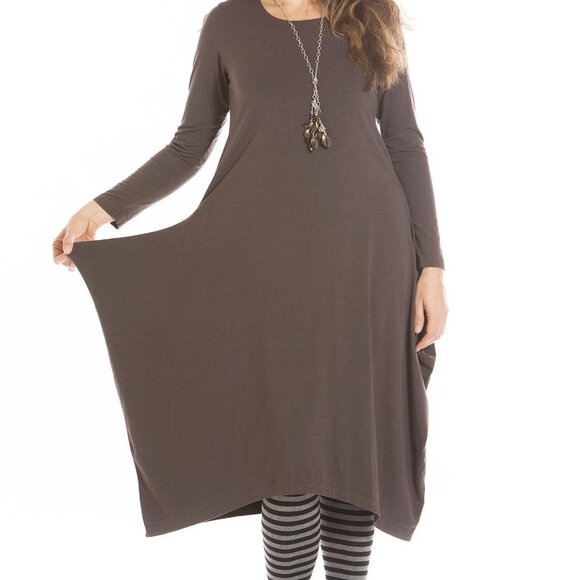 Bryn Walker Short Sleeve Grey Tunic Style Dress - Picture 11 of 11